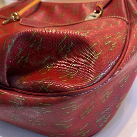 Dooney & Bourke Limited Edition 1975 Red /Burgundy Dillen Belvedere Hobo  Bag - Picture 6 of 13